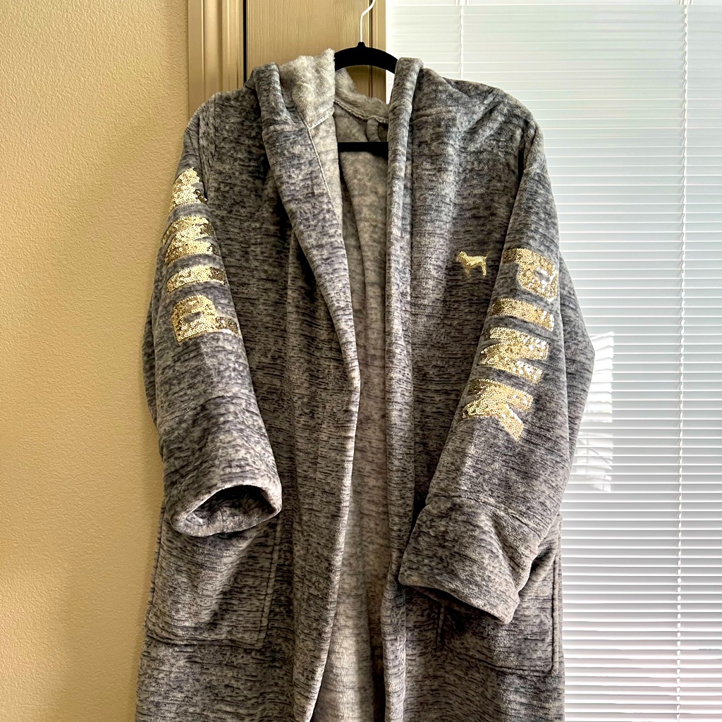 Grey Sequined Bathrobe By Pink